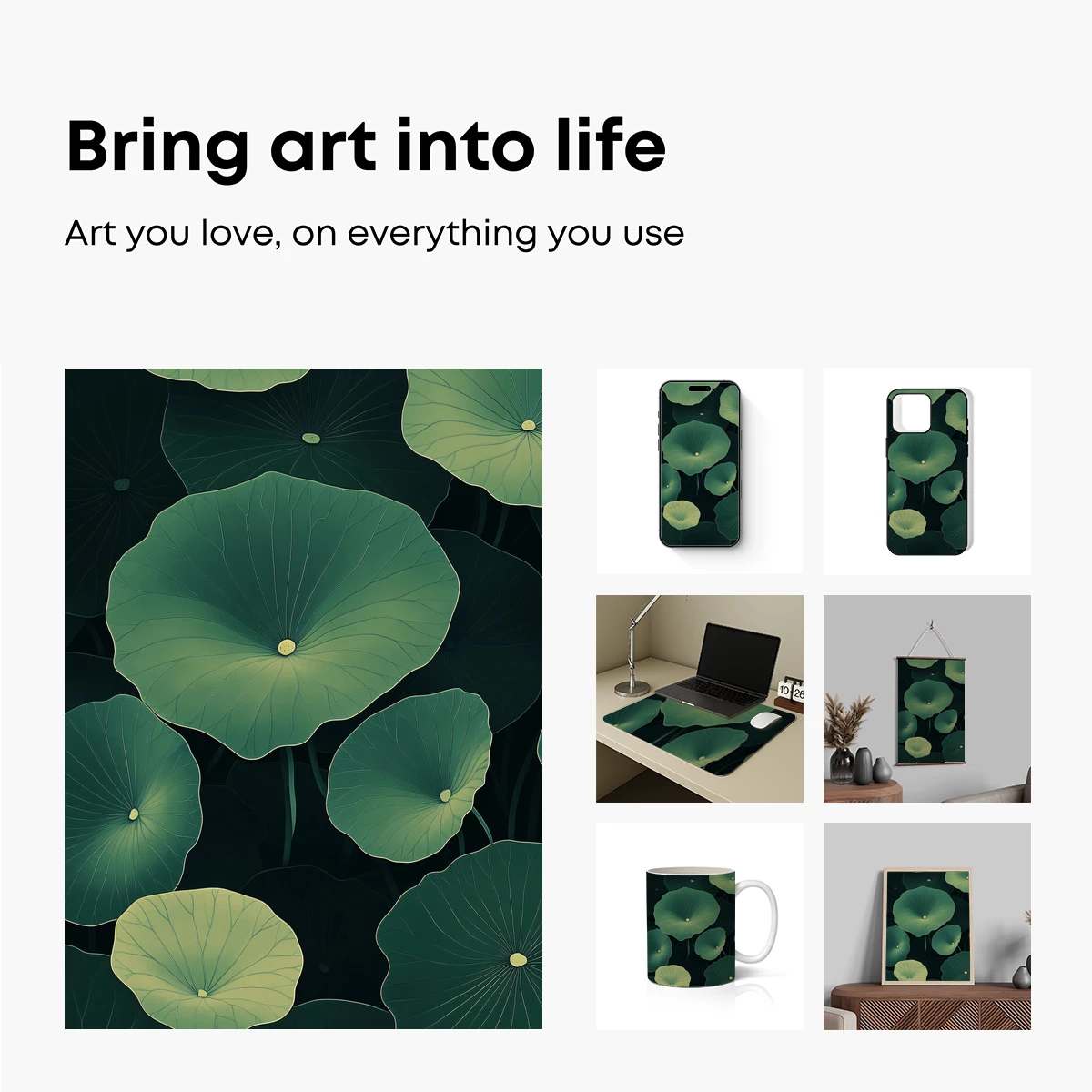 Ethereal Lotus Leaves: A Verdant Symphony - Image 2