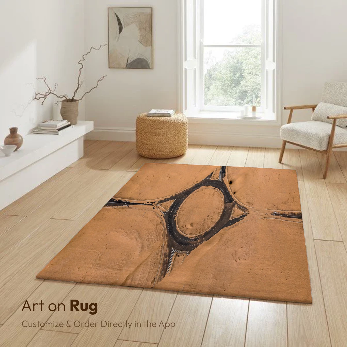 Desert Roundabout: Sand and Asphalt Symphony - Image 6