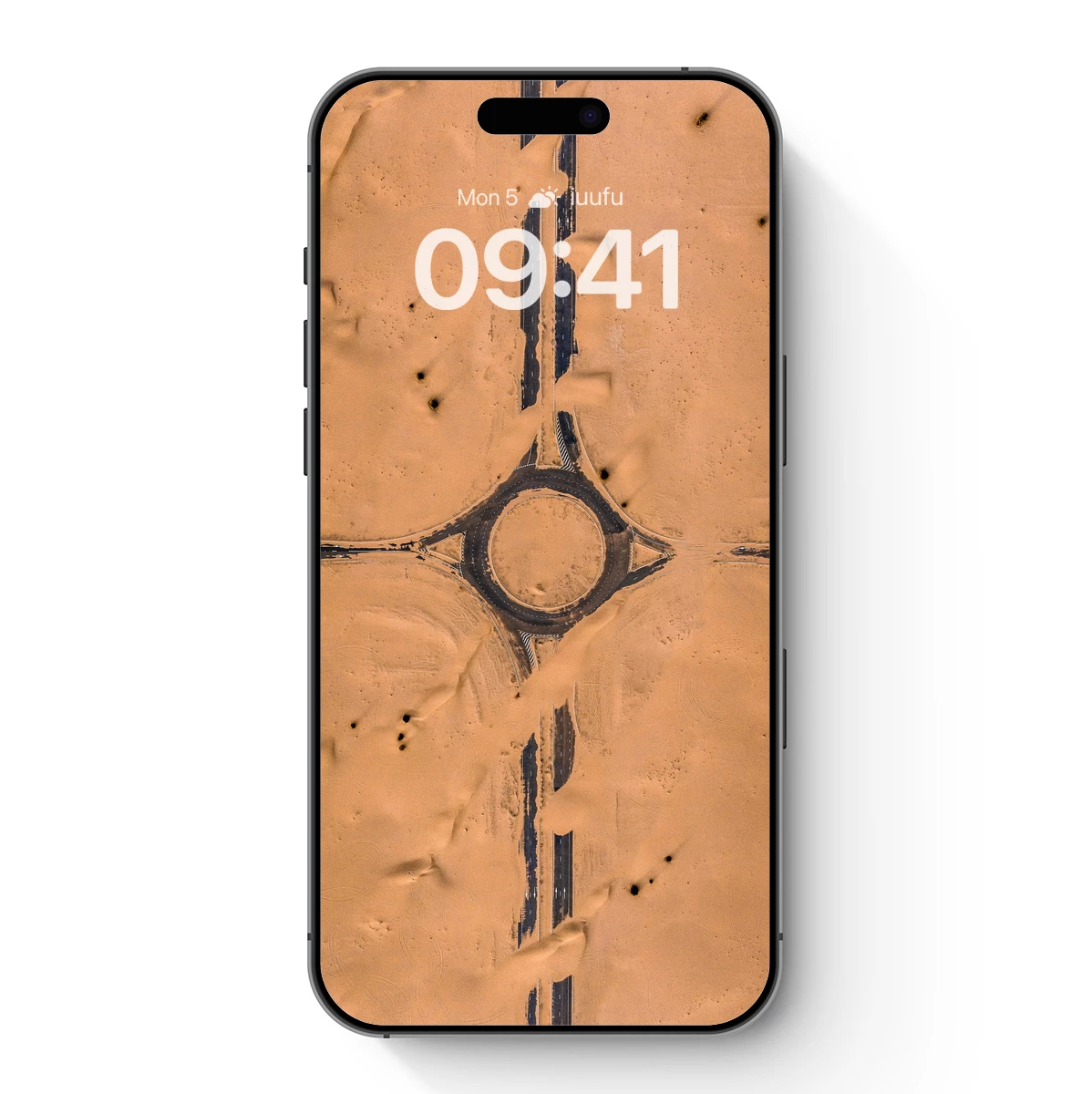 Desert Roundabout: Sand and Asphalt Symphony