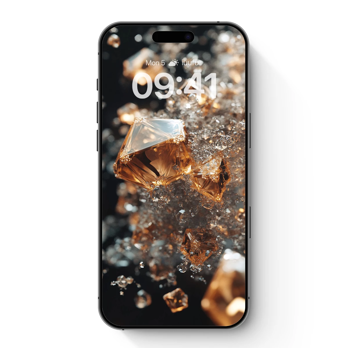 Golden Crystal Symphony: Luxe Ice Cubes