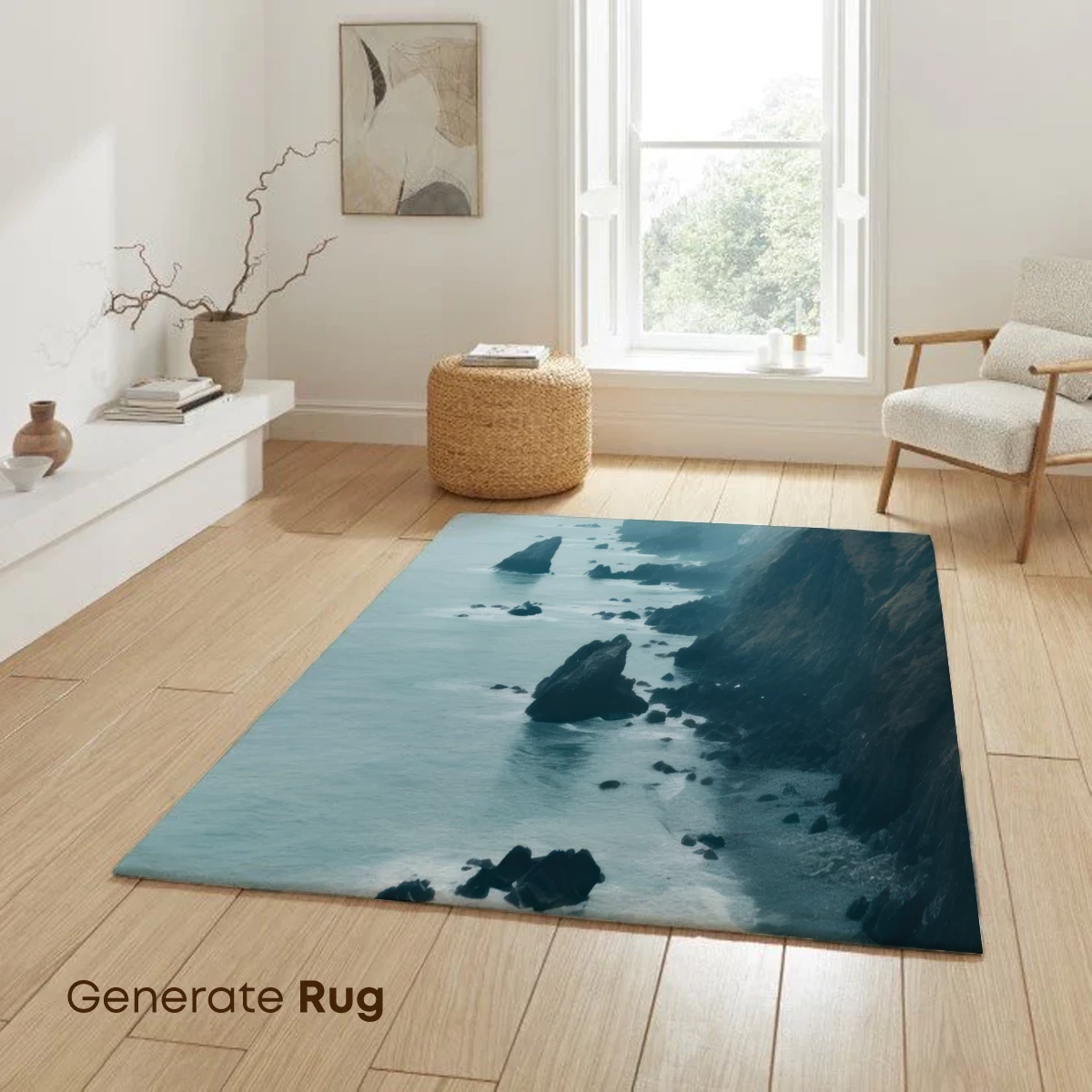 Misty Coastal Serenity: Foggy Cliffs and Calm Seas - Image 6