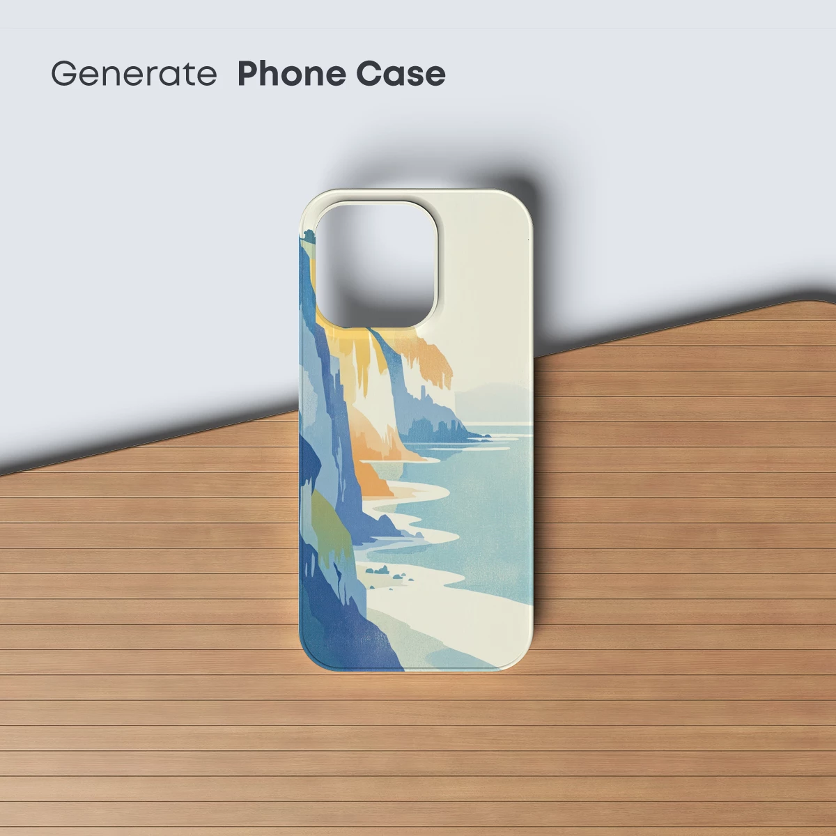 Cliffside Serenity: Coastal Layers in Abstract Harmony - Image 3