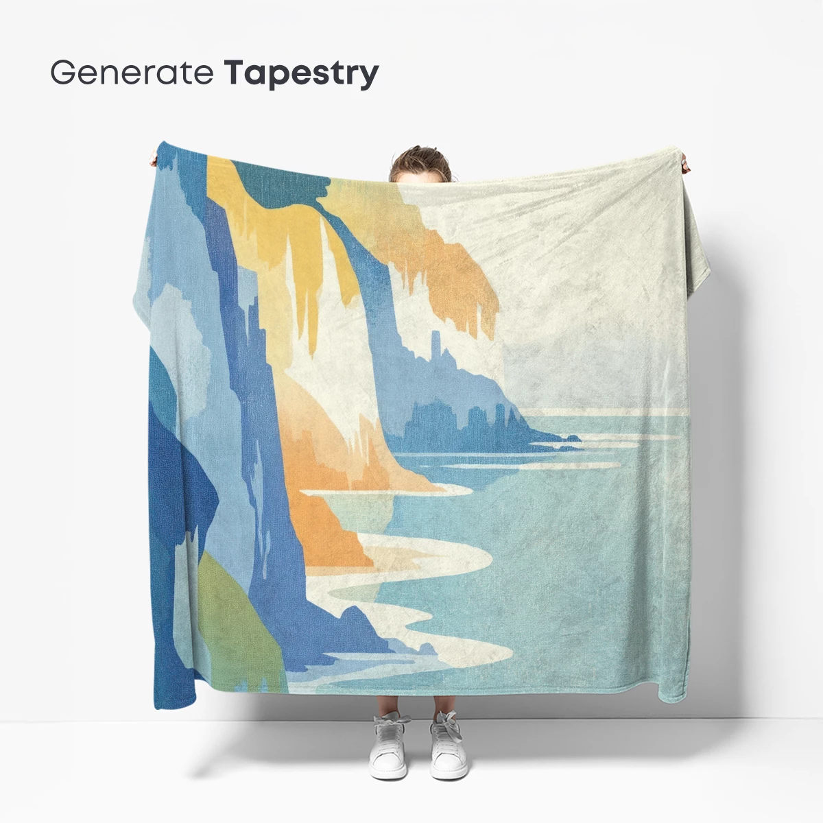 Cliffside Serenity: Coastal Layers in Abstract Harmony - Image 5