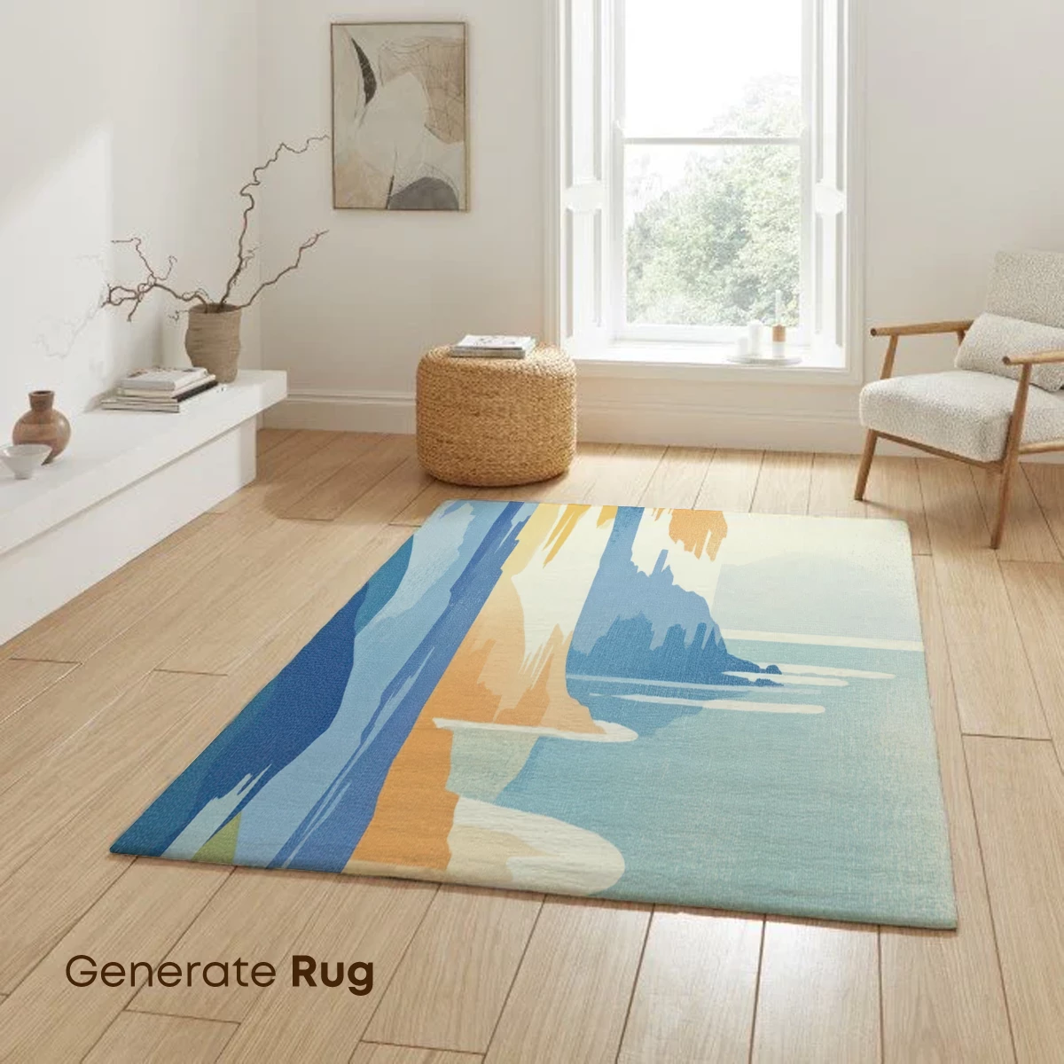 Cliffside Serenity: Coastal Layers in Abstract Harmony - Image 6