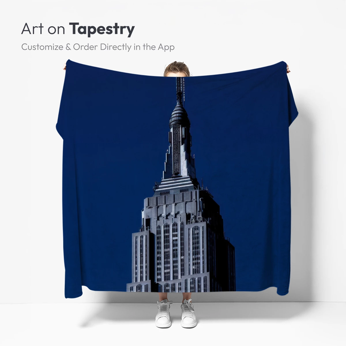 Empire State Elegance: Art Deco Skyscraper Against Midnight Blue - Image 5