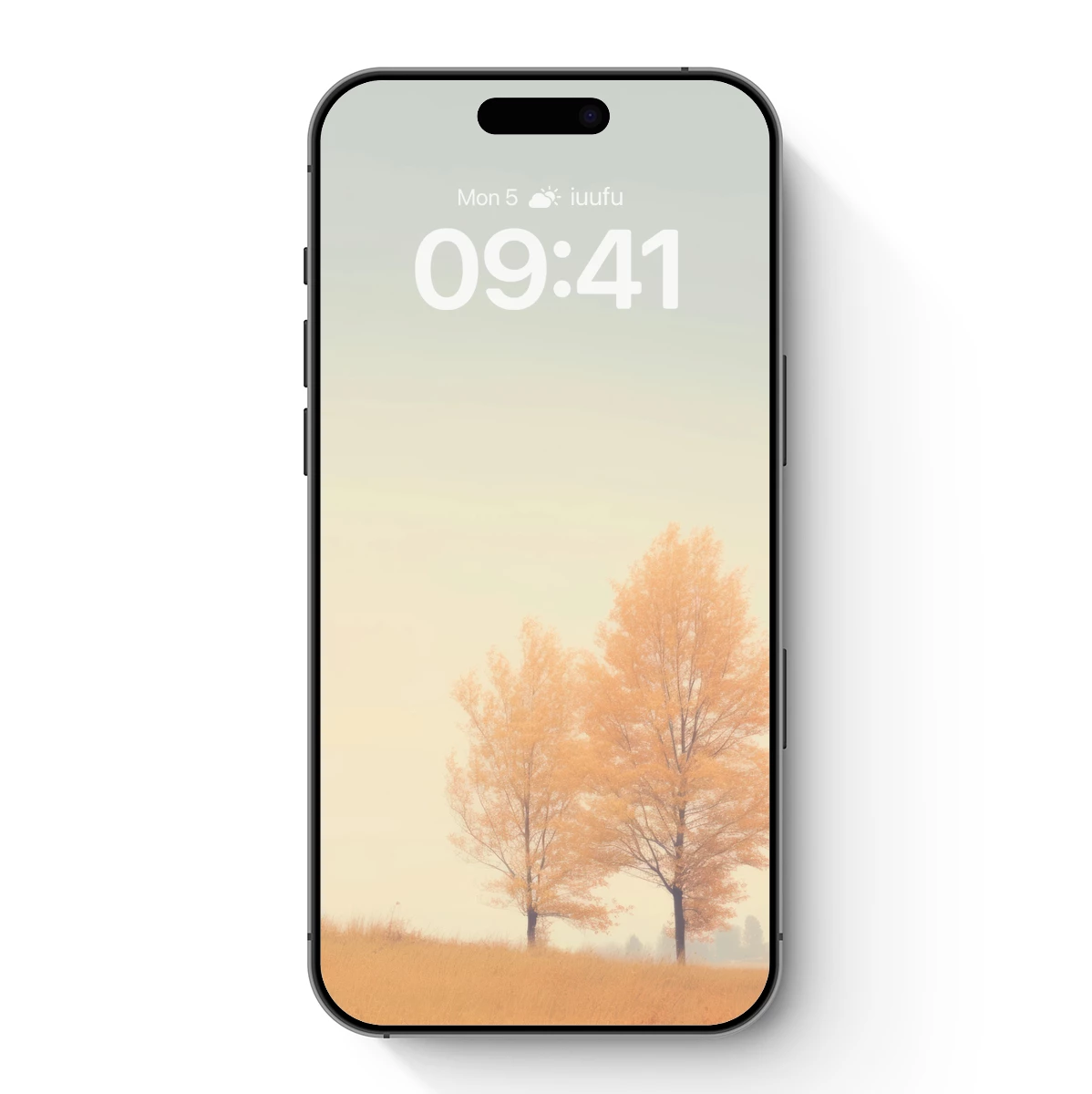 Golden Autumn Solitude: Twin Trees in Mist