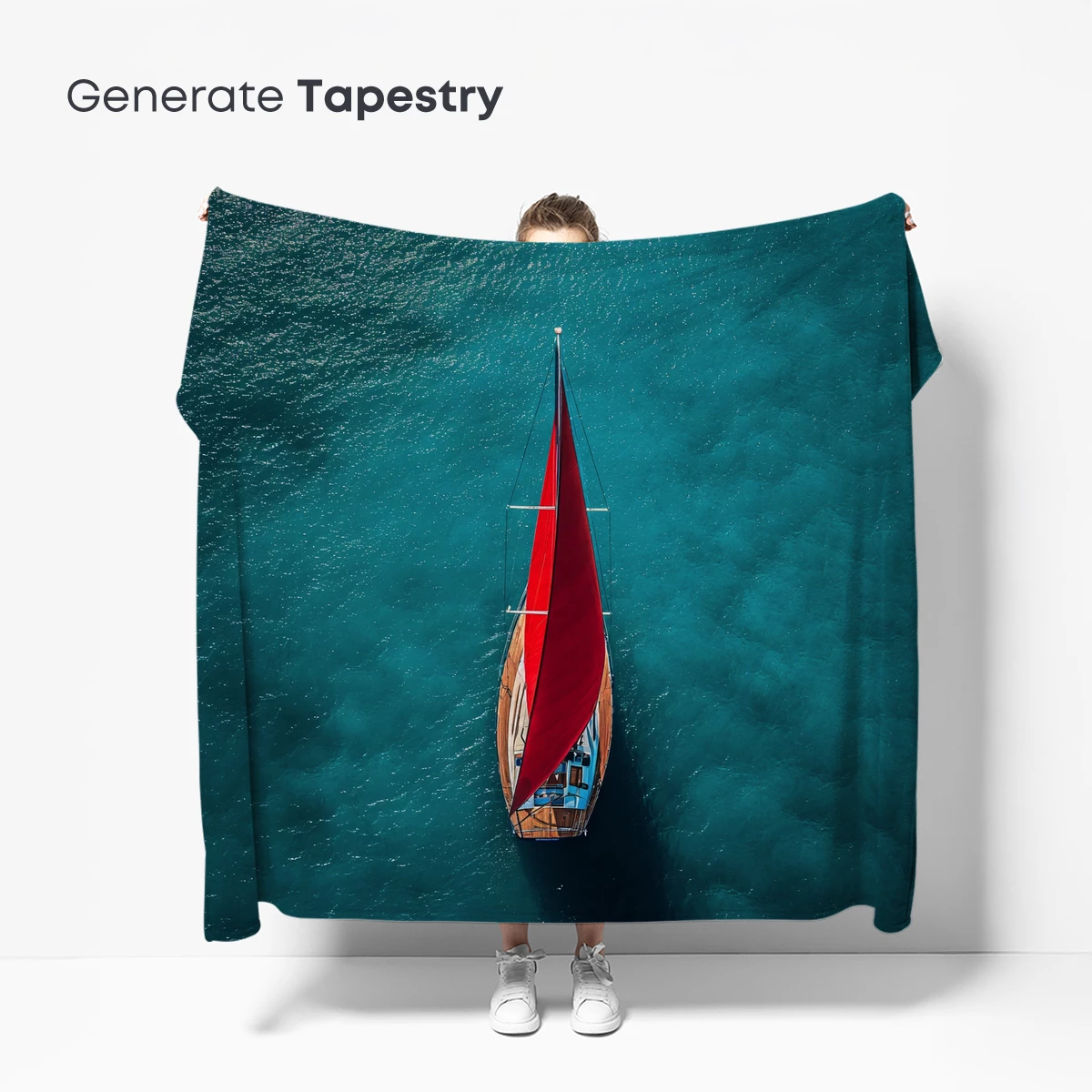 Crimson Sail on Turquoise Seas - Image 5