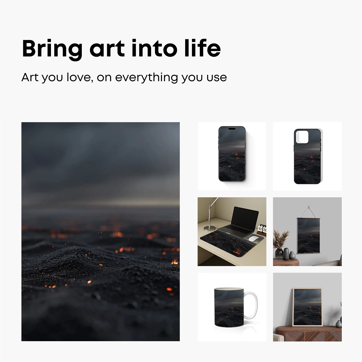 Ember Fields Under Stormy Skies - Image 2