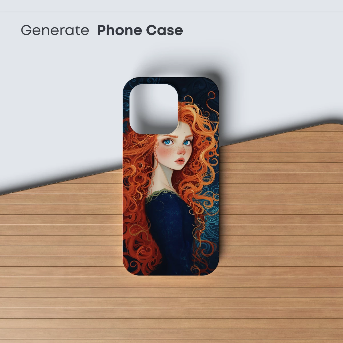 Crimson Whispers: A Tapestry of Curly Red Hair and Blue Eyes - Image 3