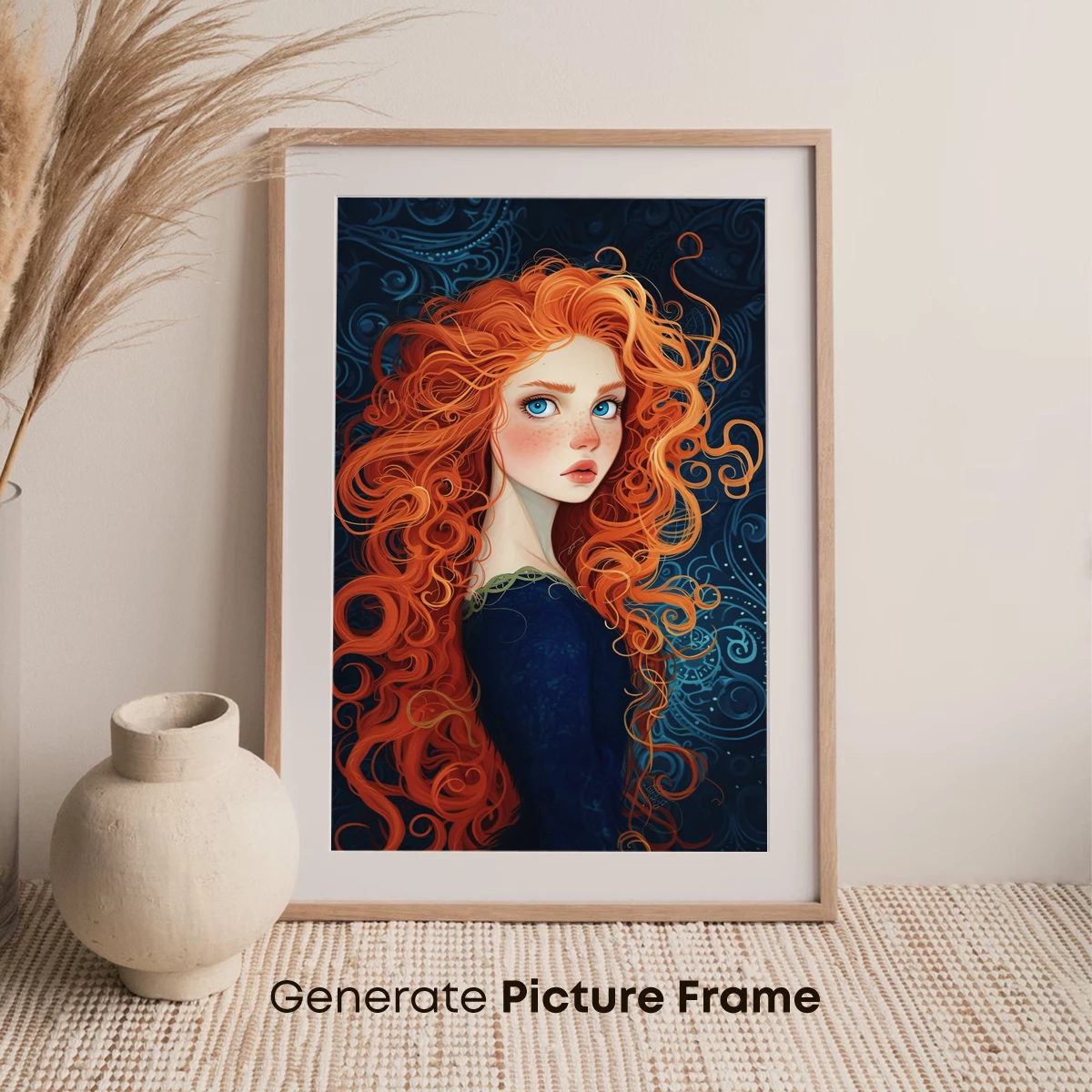 Crimson Whispers: A Tapestry of Curly Red Hair and Blue Eyes - Image 7