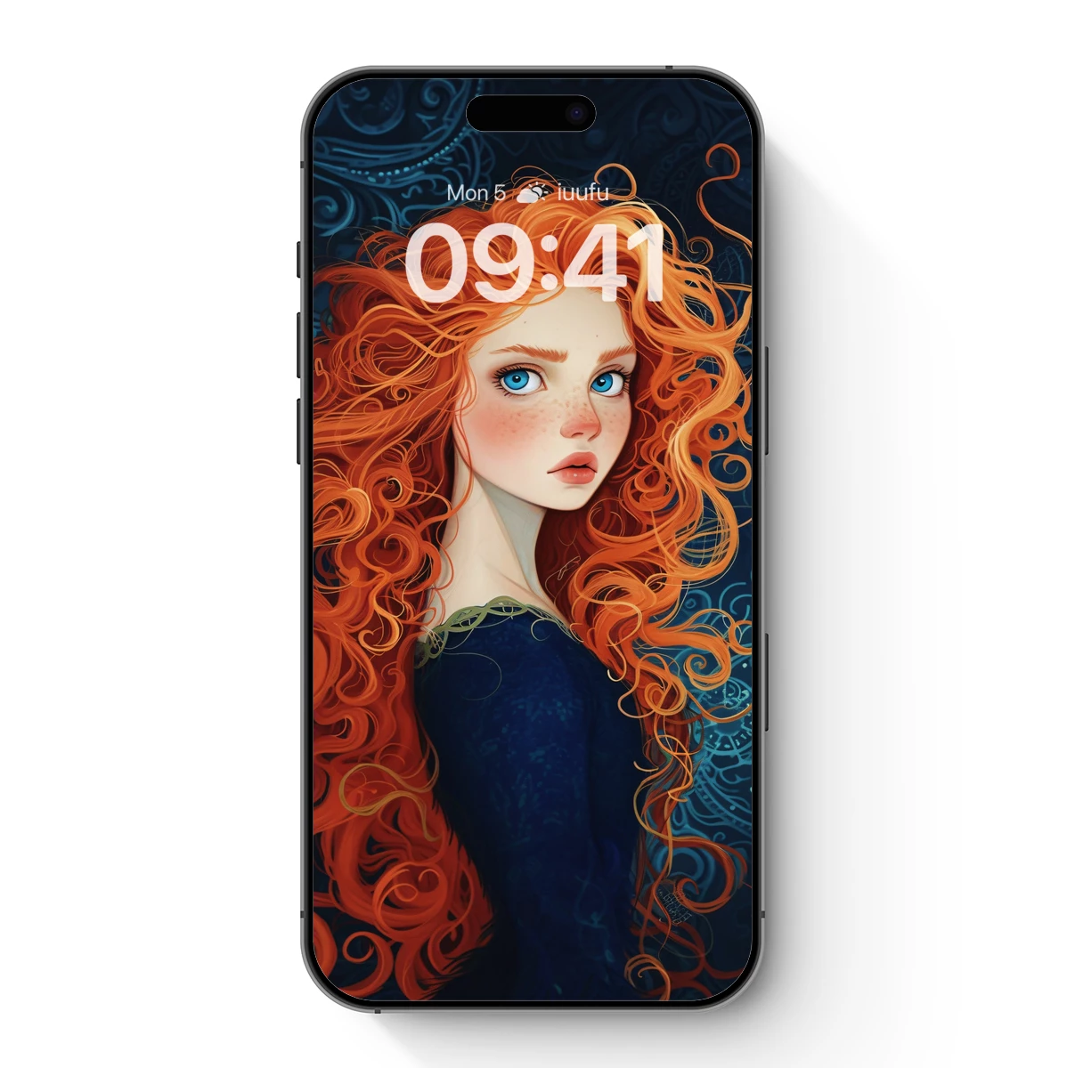 Crimson Whispers: A Tapestry of Curly Red Hair and Blue Eyes