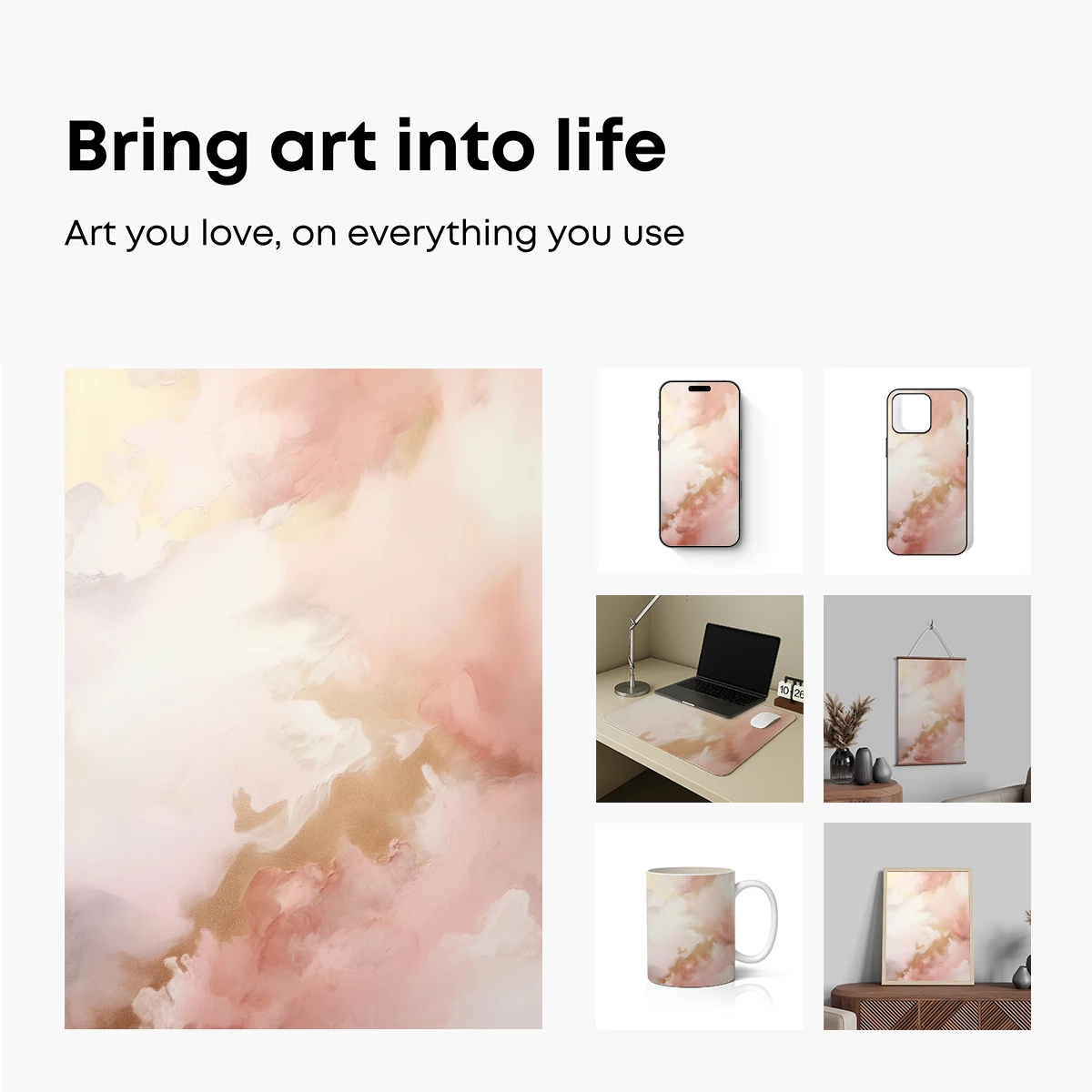 Blush Clouds and Gold Whispers - Image 2