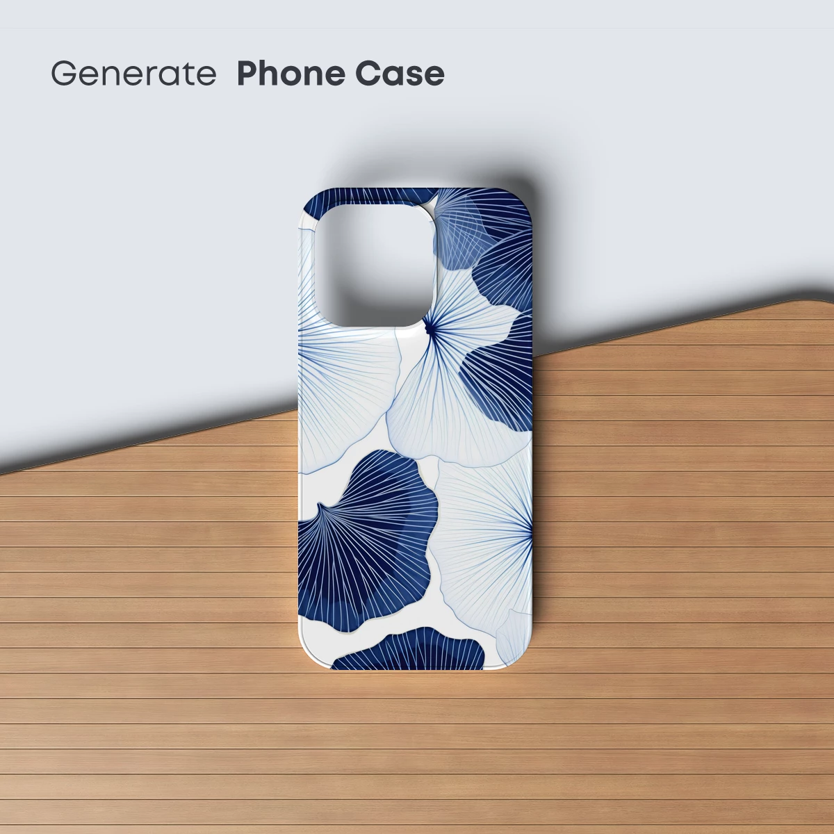 Blue Ginkgo Elegance: Abstract Botanical Art - Image 3