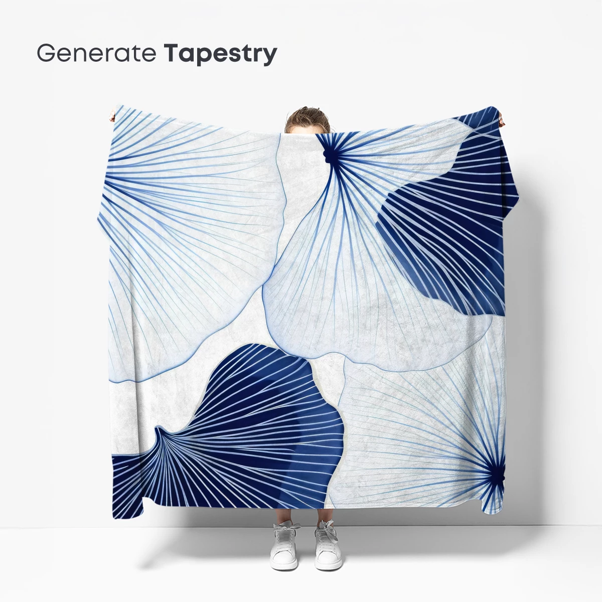 Blue Ginkgo Elegance: Abstract Botanical Art - Image 5