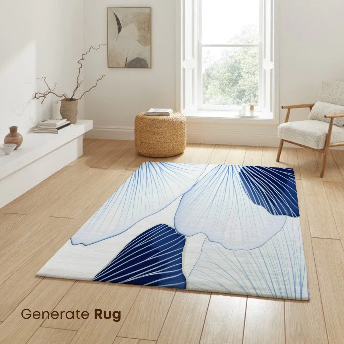 Blue Ginkgo Elegance: Abstract Botanical Art - Image 6