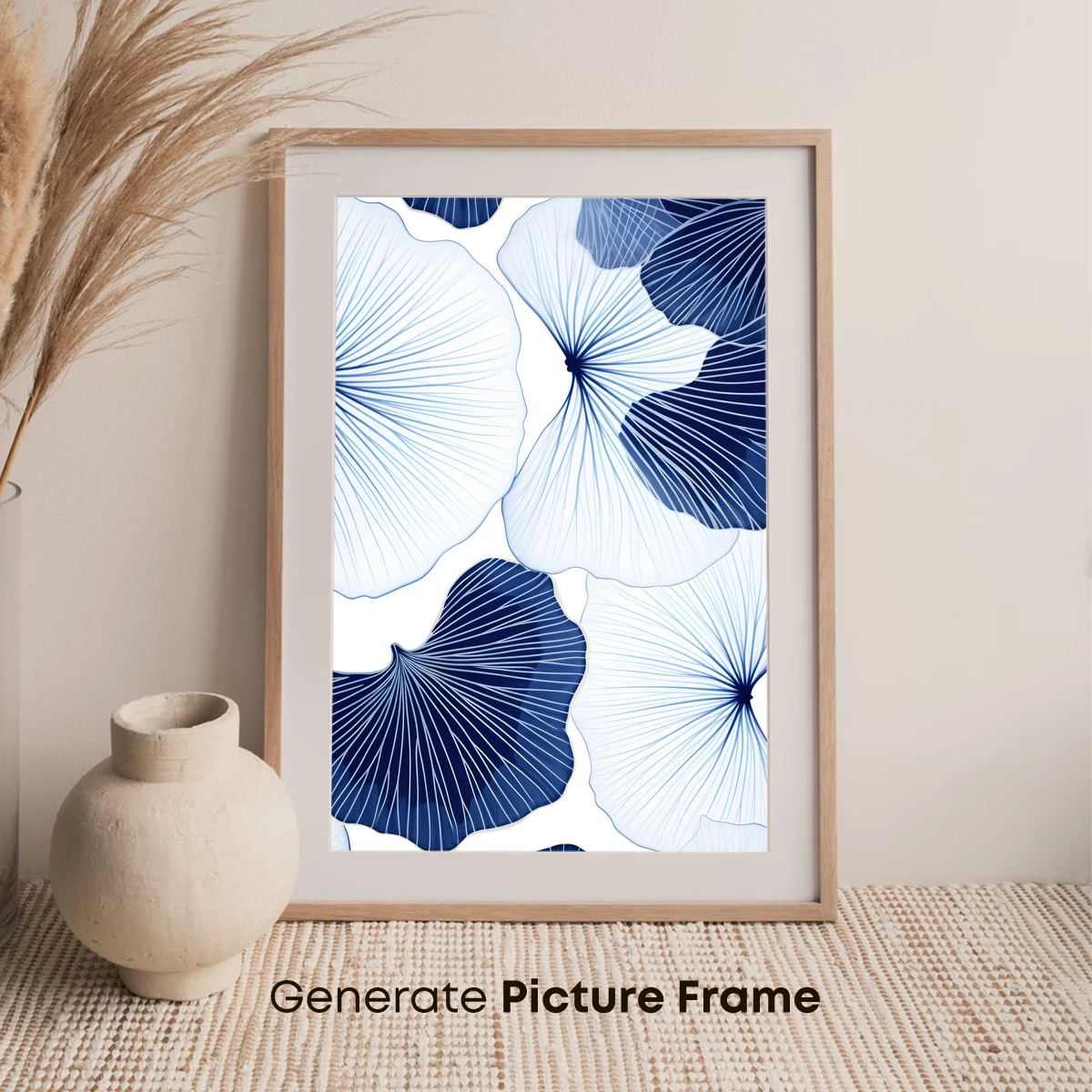 Blue Ginkgo Elegance: Abstract Botanical Art - Image 7