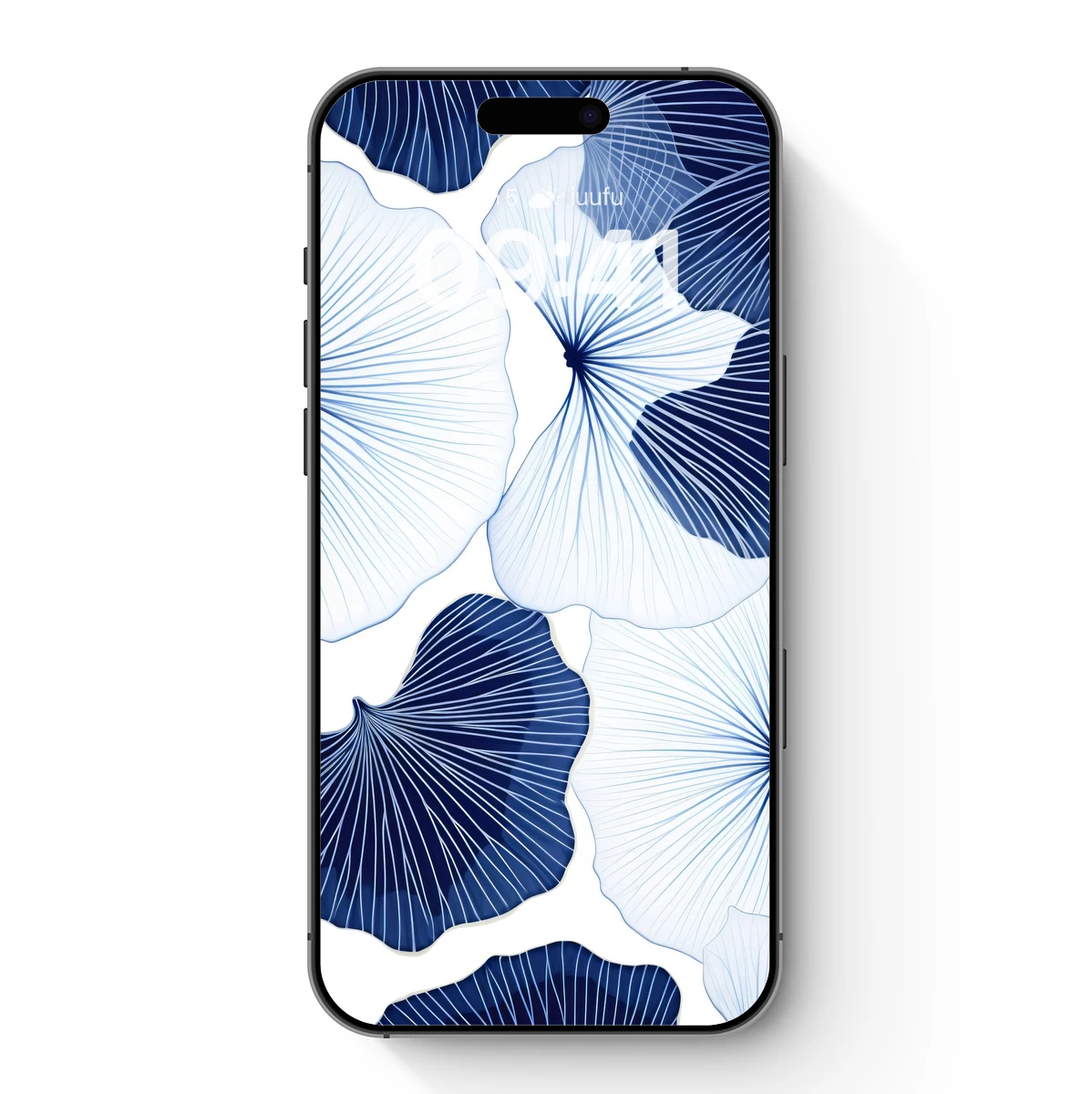 Blue Ginkgo Elegance: Abstract Botanical Art