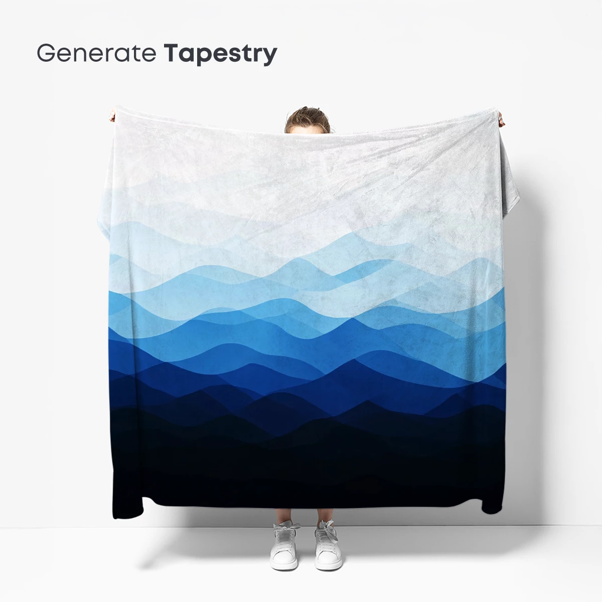 Blue Horizon Layers: Abstract Mountain Symphony - Image 5