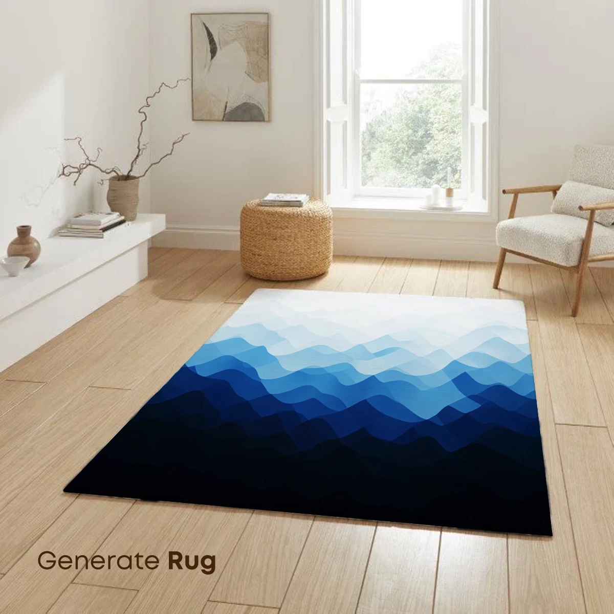 Blue Horizon Layers: Abstract Mountain Symphony - Image 6