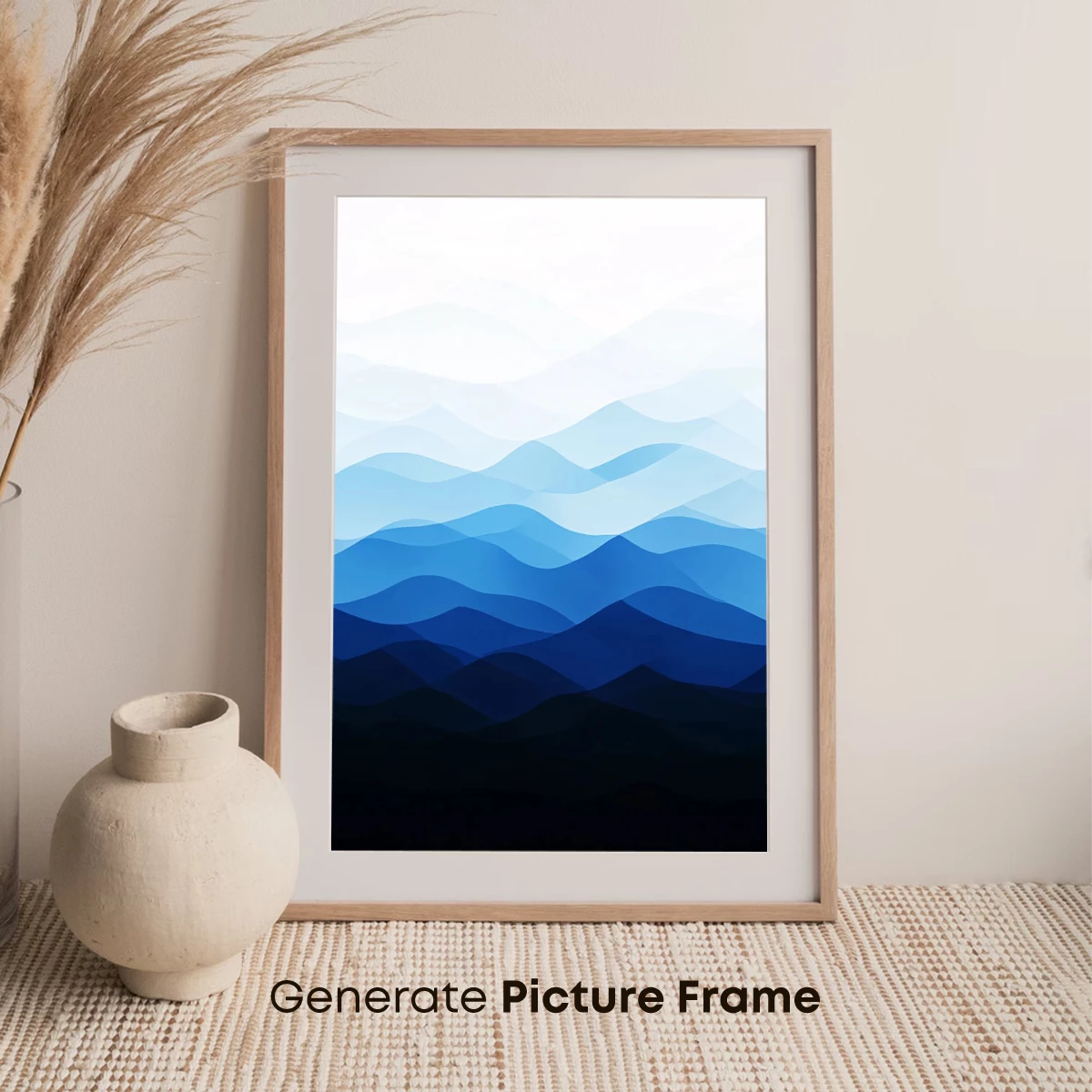 Blue Horizon Layers: Abstract Mountain Symphony - Image 7