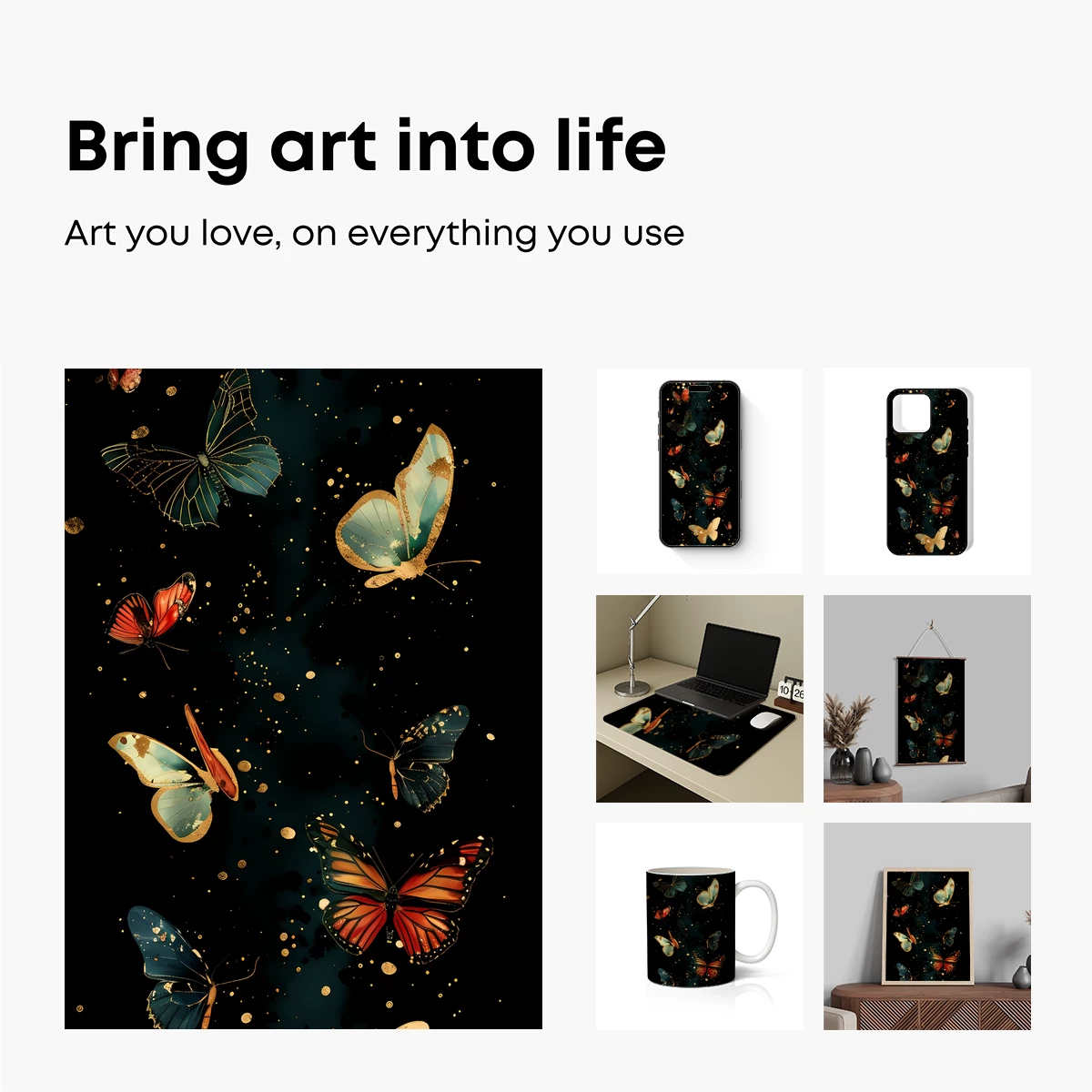 Butterfly Elegance in Midnight Bloom - Image 2