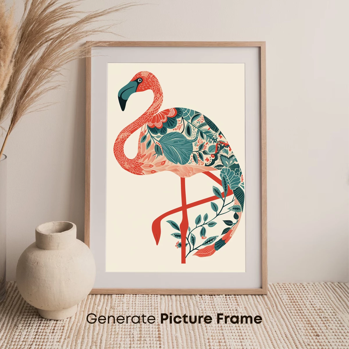 Botanical Flamingo: Nature's Elegant Fusion - Image 7