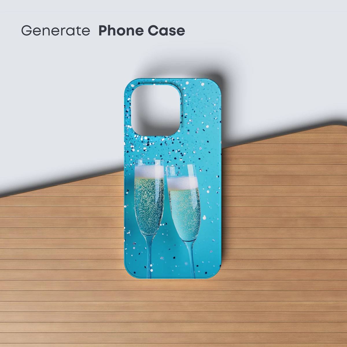 Blue Bubbly Elegance: Festive Flutes in Flight - Image 3