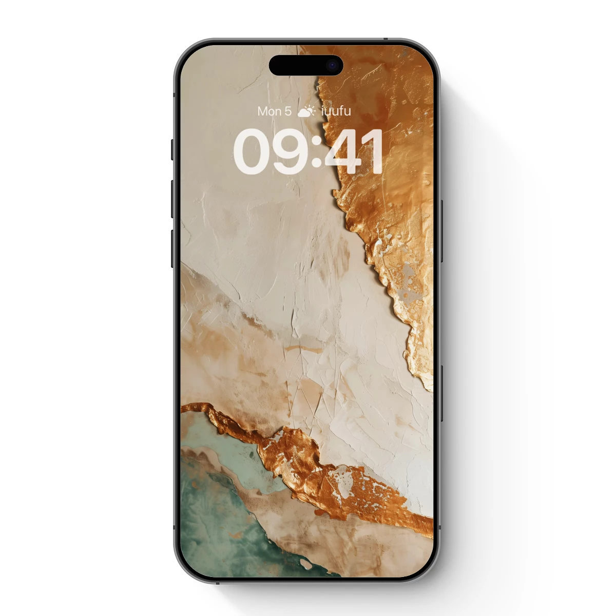 Eroded Elegance: Gold and Teal Abstract Fusion