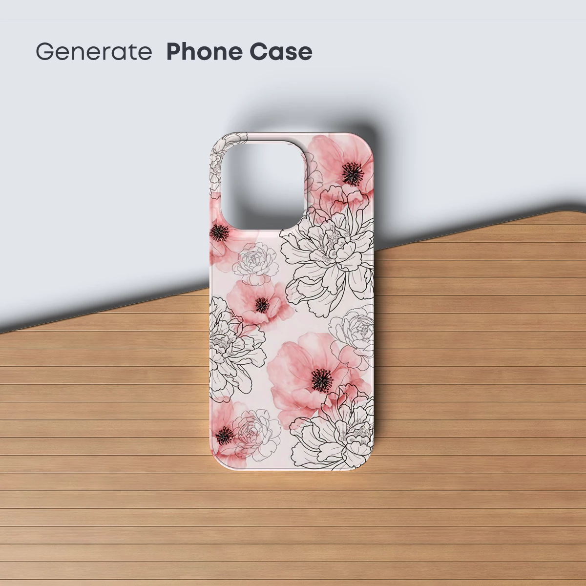 Elegant Peony Whisper: Ink and Blush Harmony - Image 3