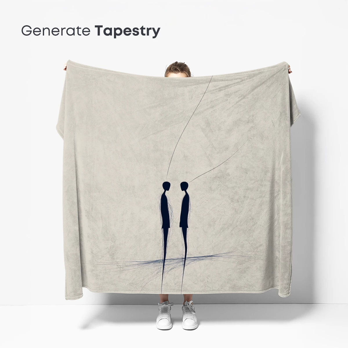 Ethereal Threads: Two Figures in Minimalist Harmony - Image 5