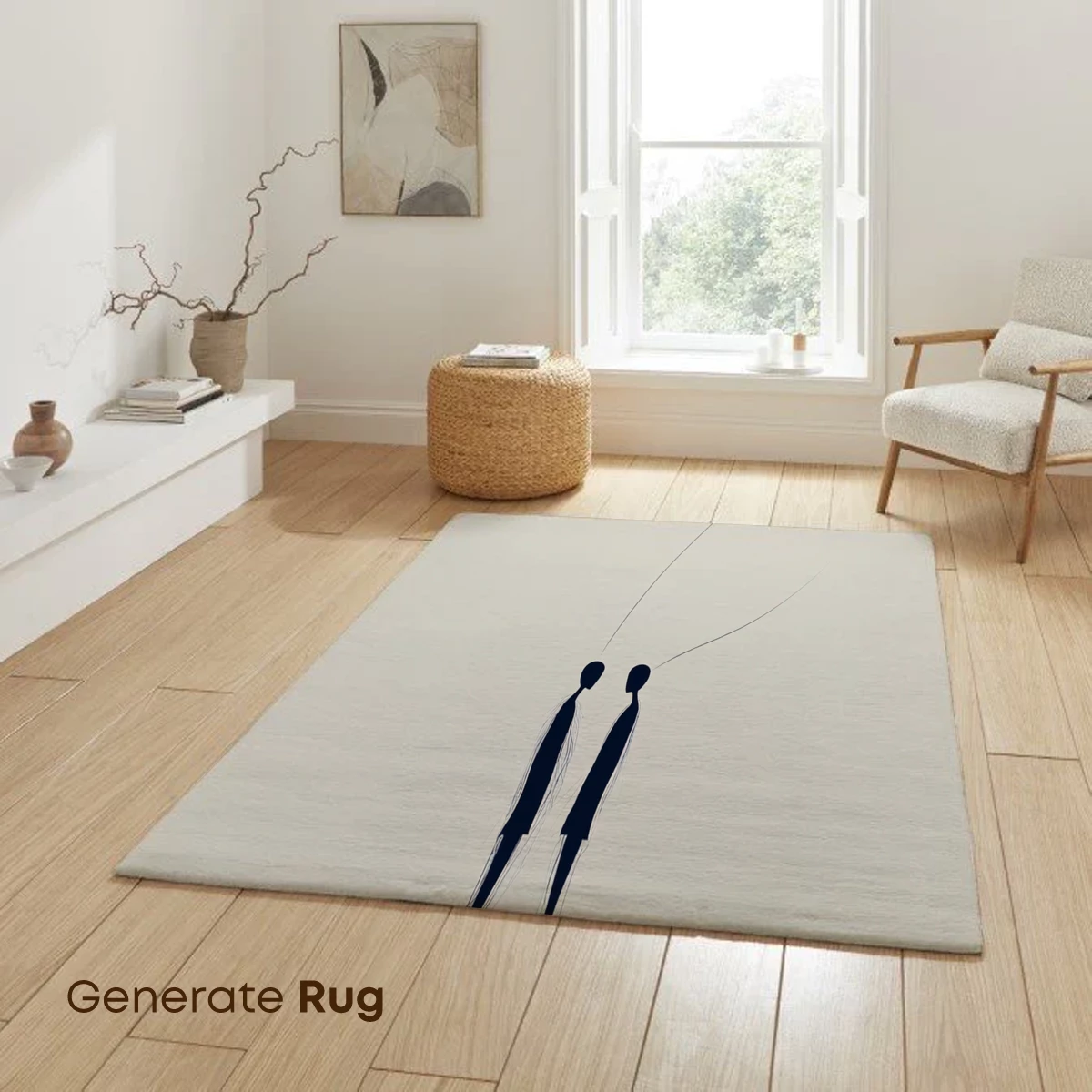 Ethereal Threads: Two Figures in Minimalist Harmony - Image 6