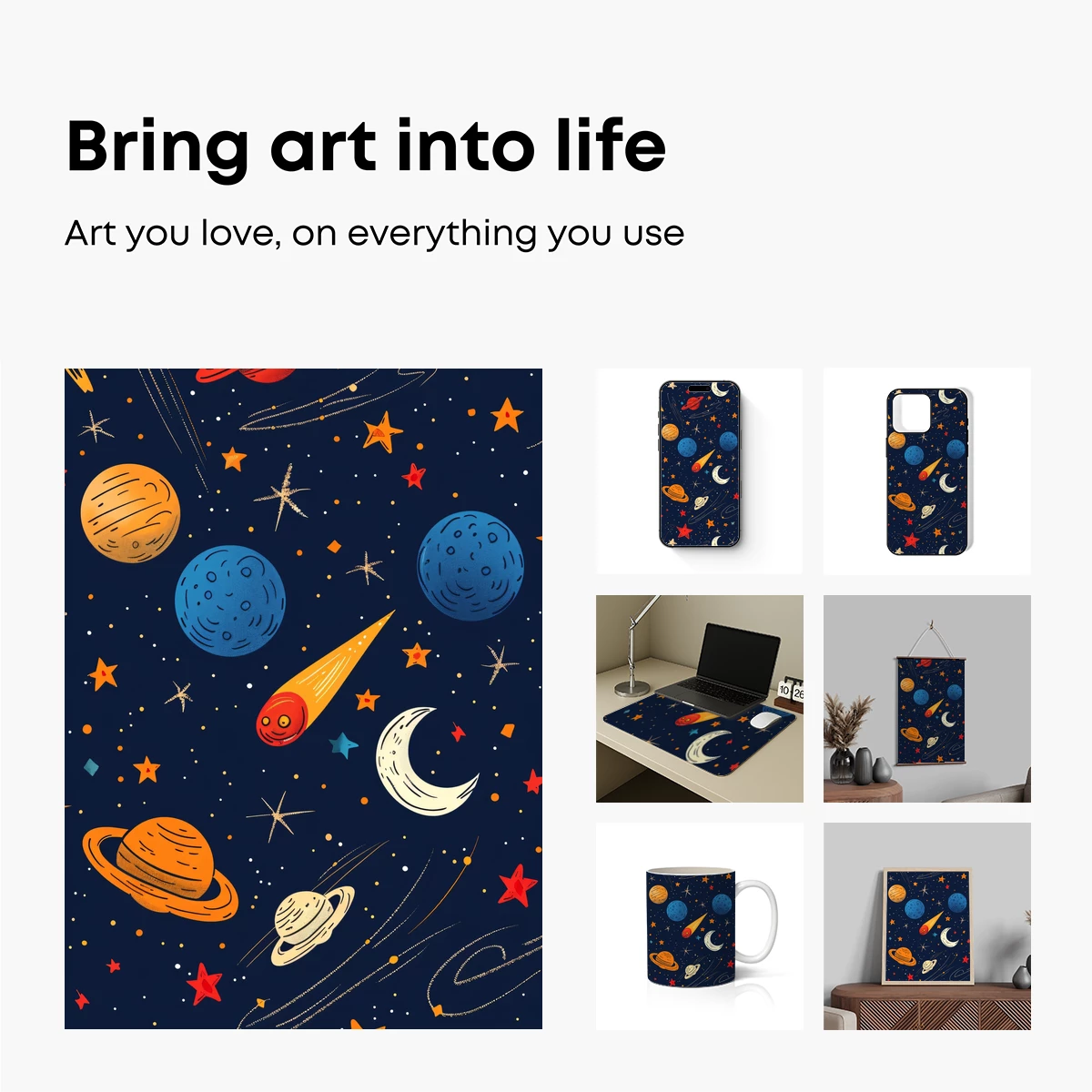 Cosmic Carnival: Playful Planets and Shooting Stars - Image 2