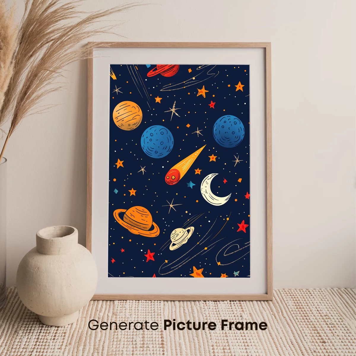 Cosmic Carnival: Playful Planets and Shooting Stars - Image 7