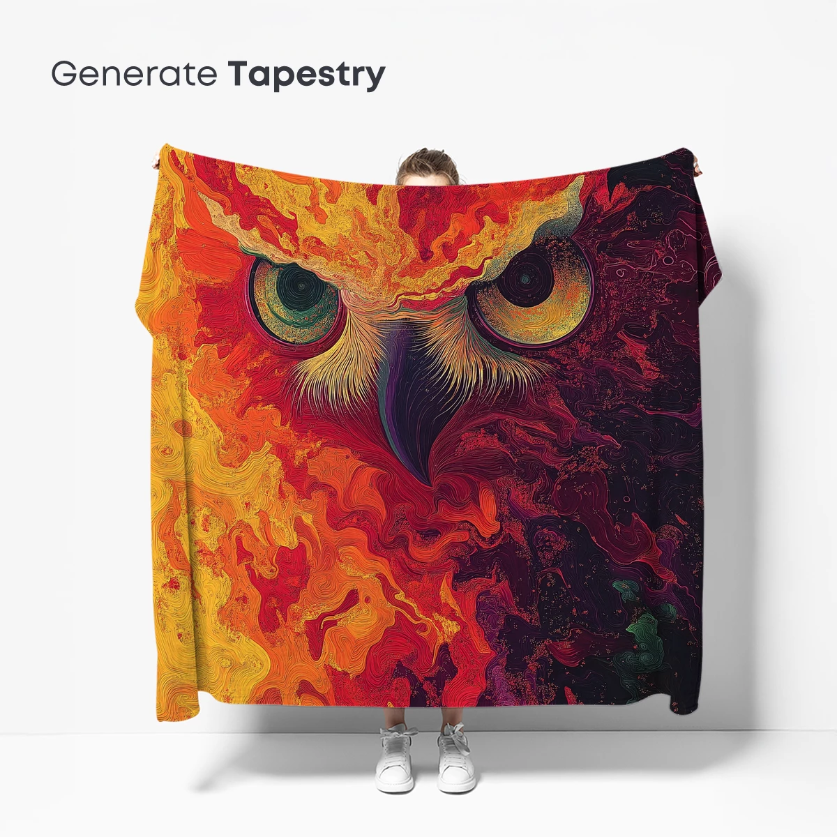 Flaming Owl: Abstract Fusion Art - Image 5