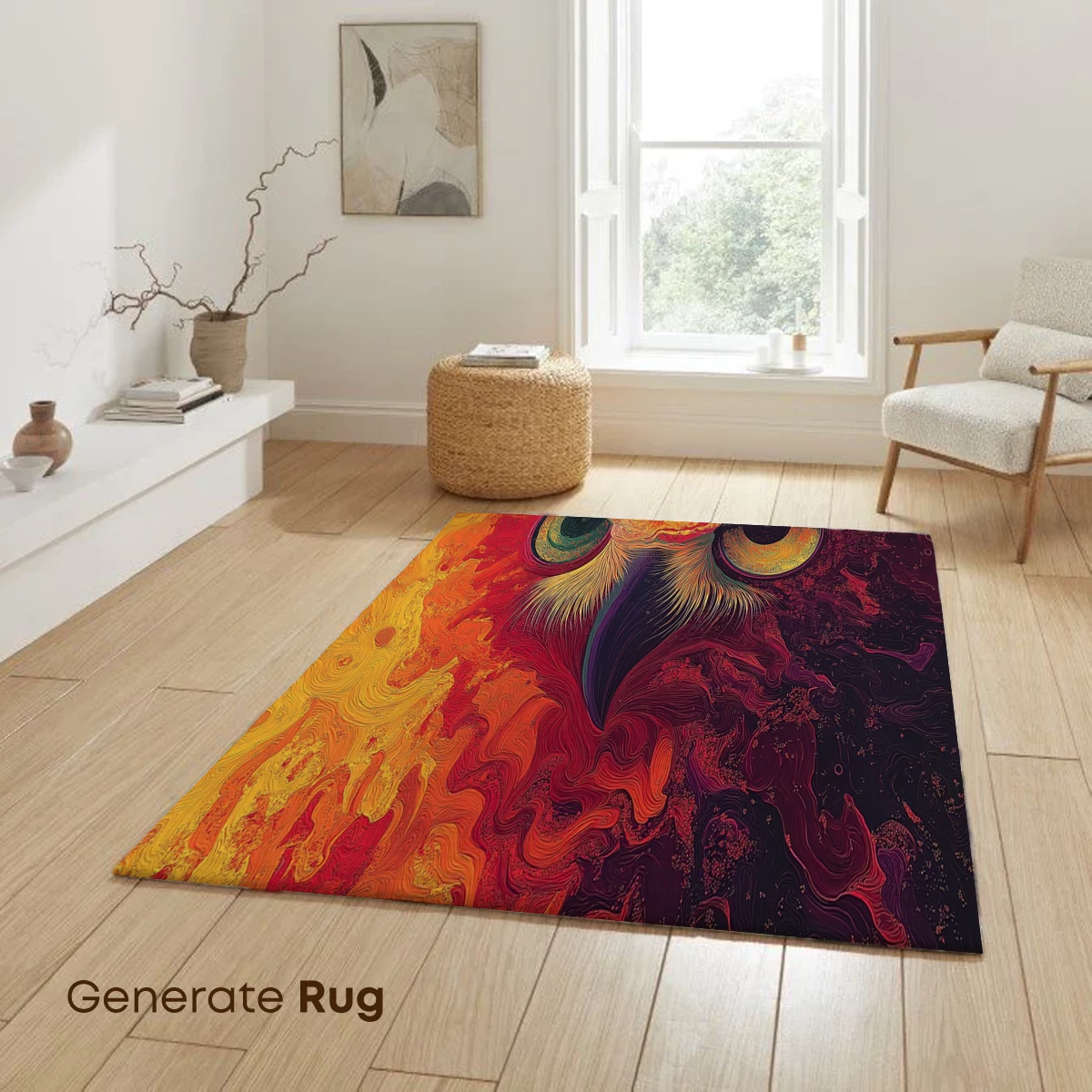 Flaming Owl: Abstract Fusion Art - Image 6