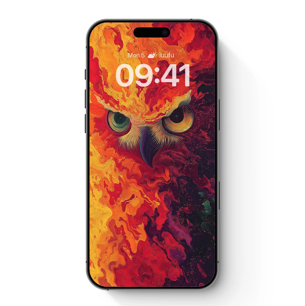 Flaming Owl: Abstract Fusion Art