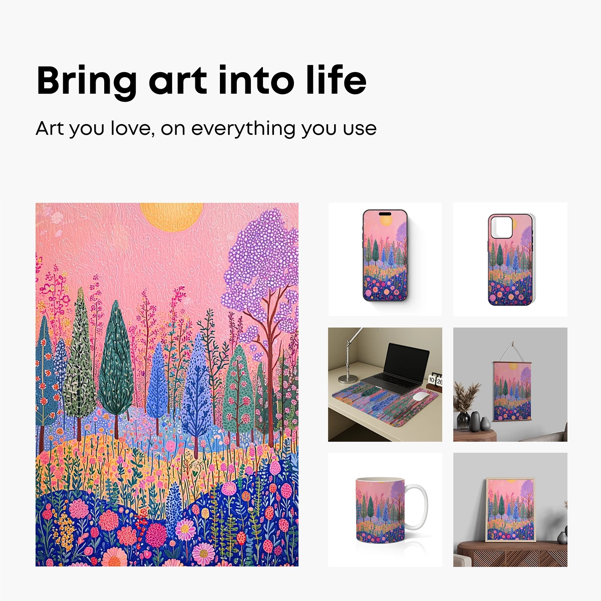 Enchanted Floral Forest at Sunset - Image 2