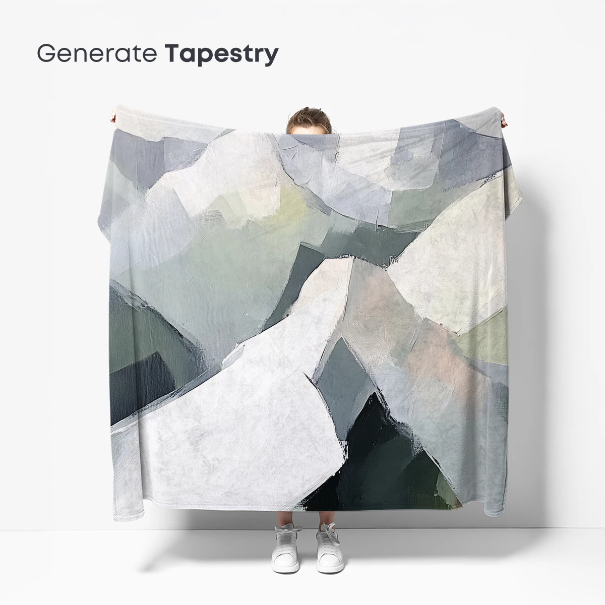 Abstract Alpine Serenity: Geometric Peaks in Soft Hues - Image 5