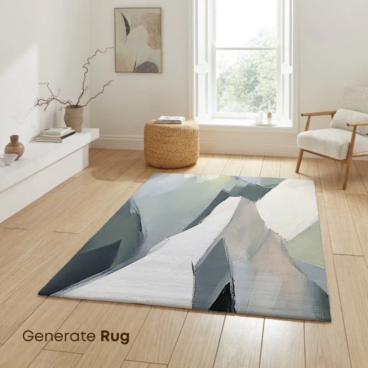 Abstract Alpine Serenity: Geometric Peaks in Soft Hues - Image 6