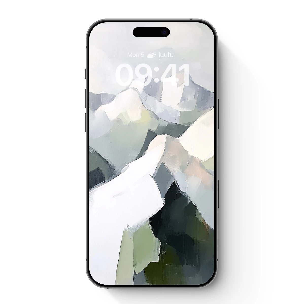 Abstract Alpine Serenity: Geometric Peaks in Soft Hues