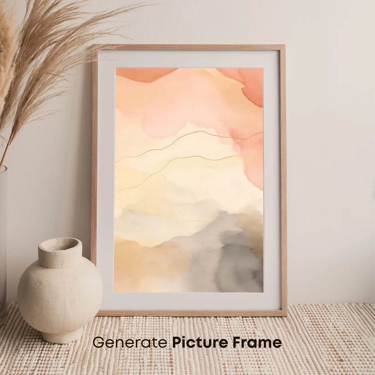 Abstract Watercolor Horizon: Soft Waves of Color - Image 7