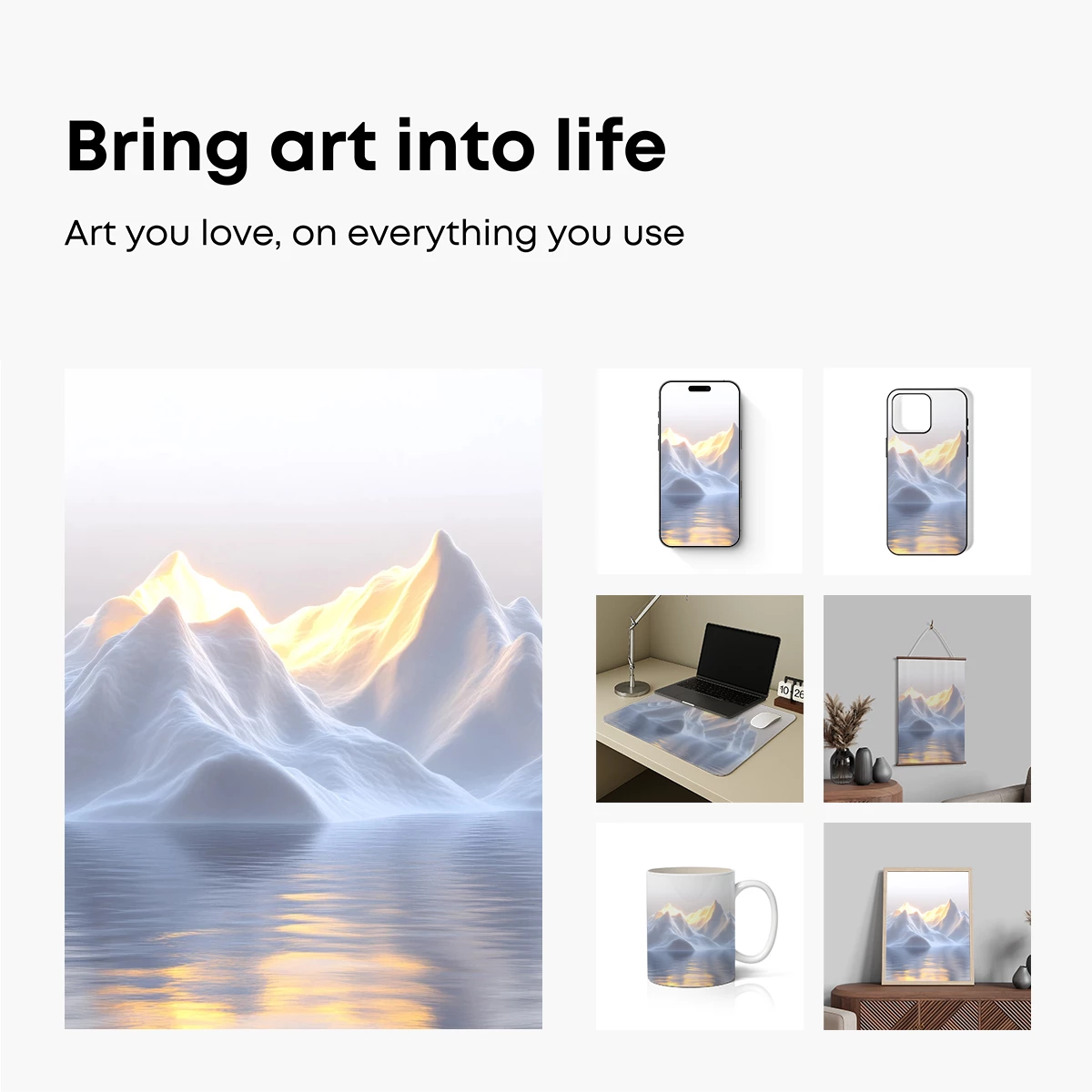 Illuminated Ice Peaks Reflecting in Serene Waters - Image 2