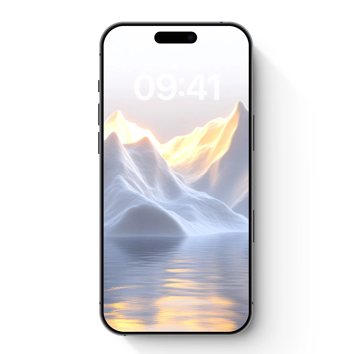 Illuminated Ice Peaks Reflecting in Serene Waters