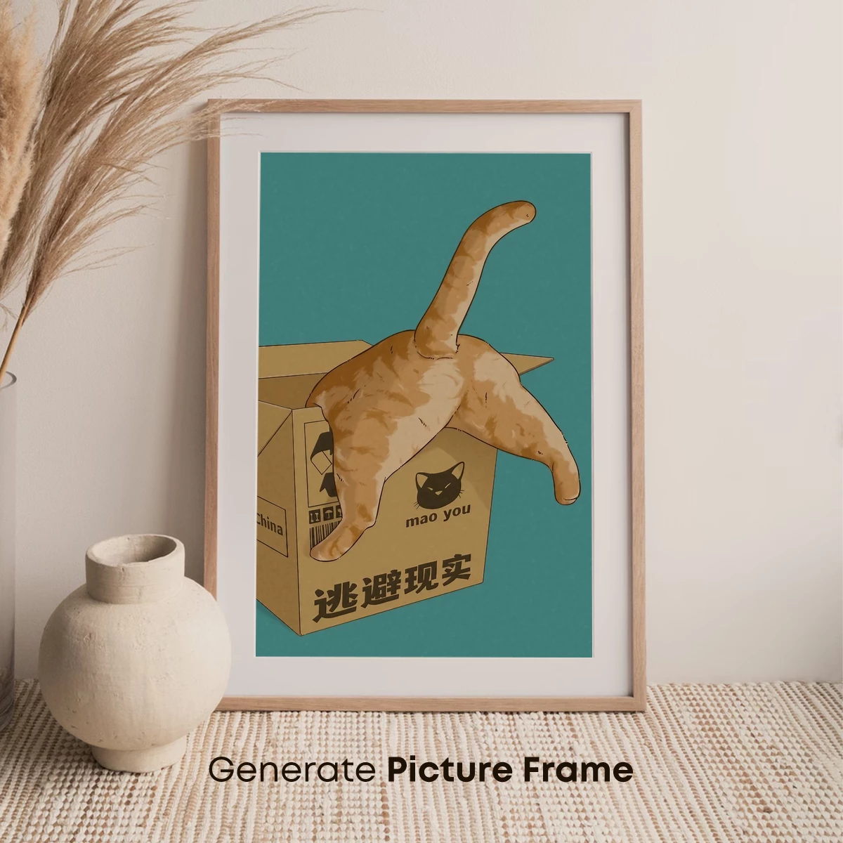 Boxed Cat Dream: Whimsical Escape Art - Image 7