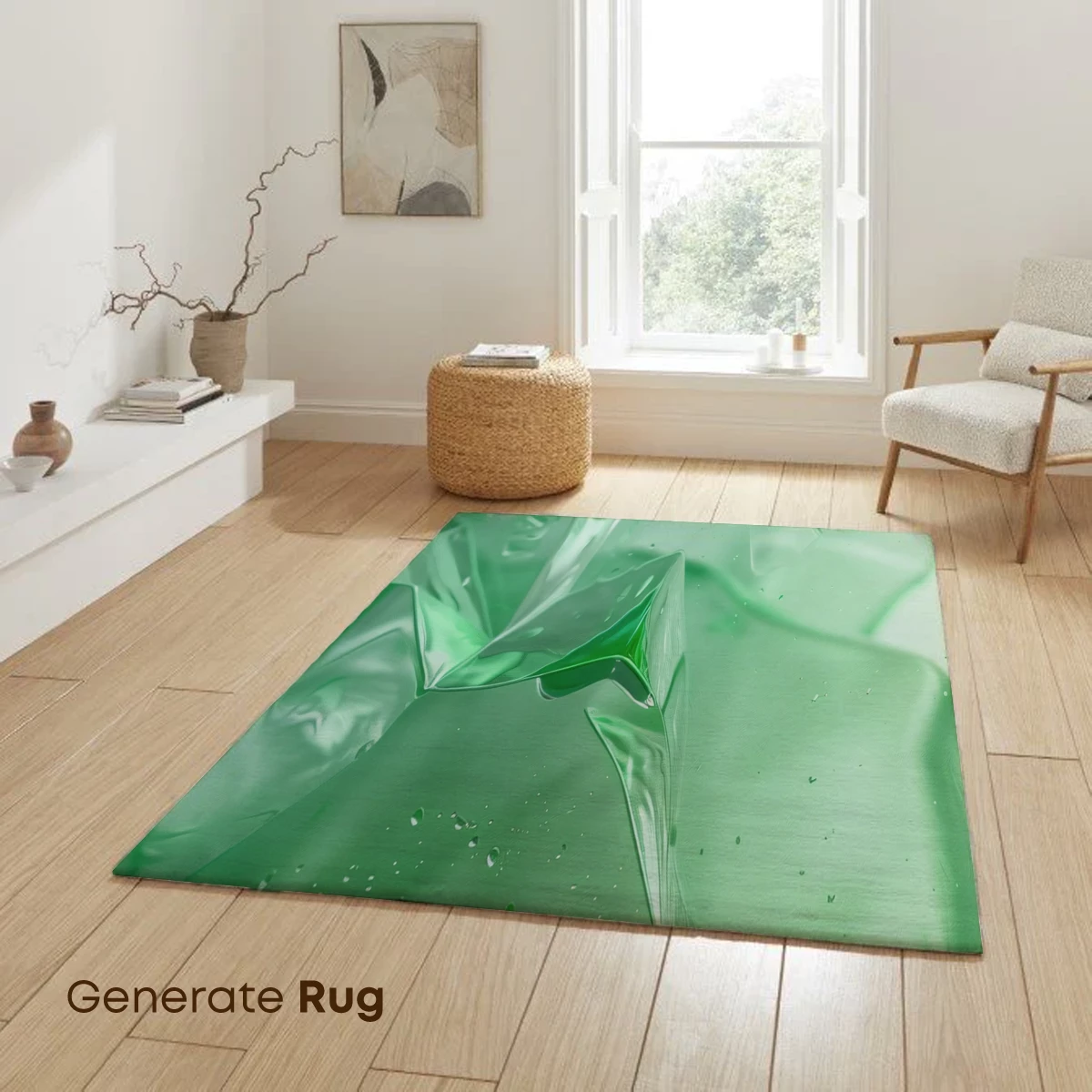 Emerald Crystal Waves: A Fluid Sculpture in Green - Image 6