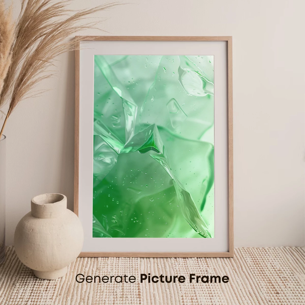 Emerald Crystal Waves: A Fluid Sculpture in Green - Image 7