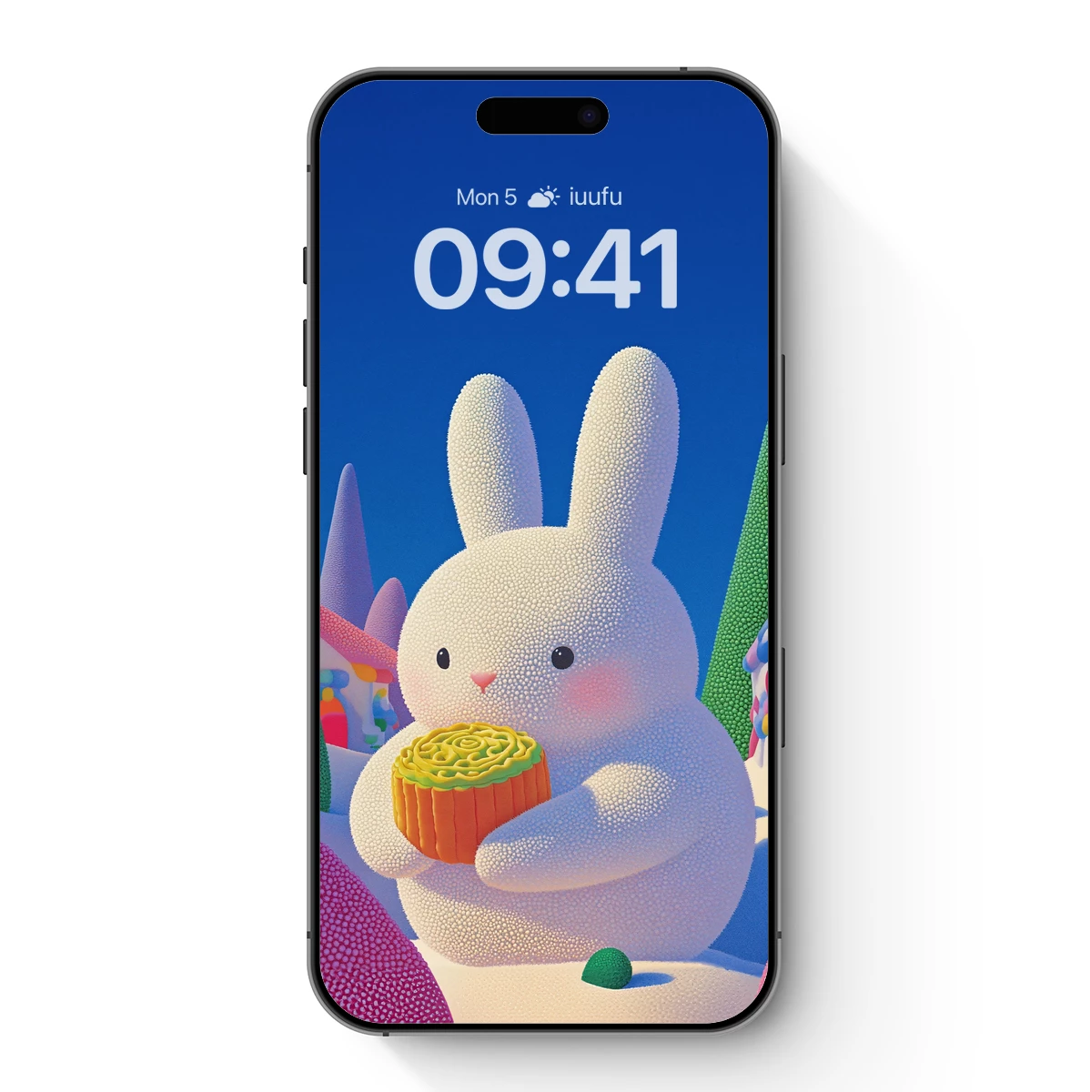 Dotwork Bunny with Festive Mooncake