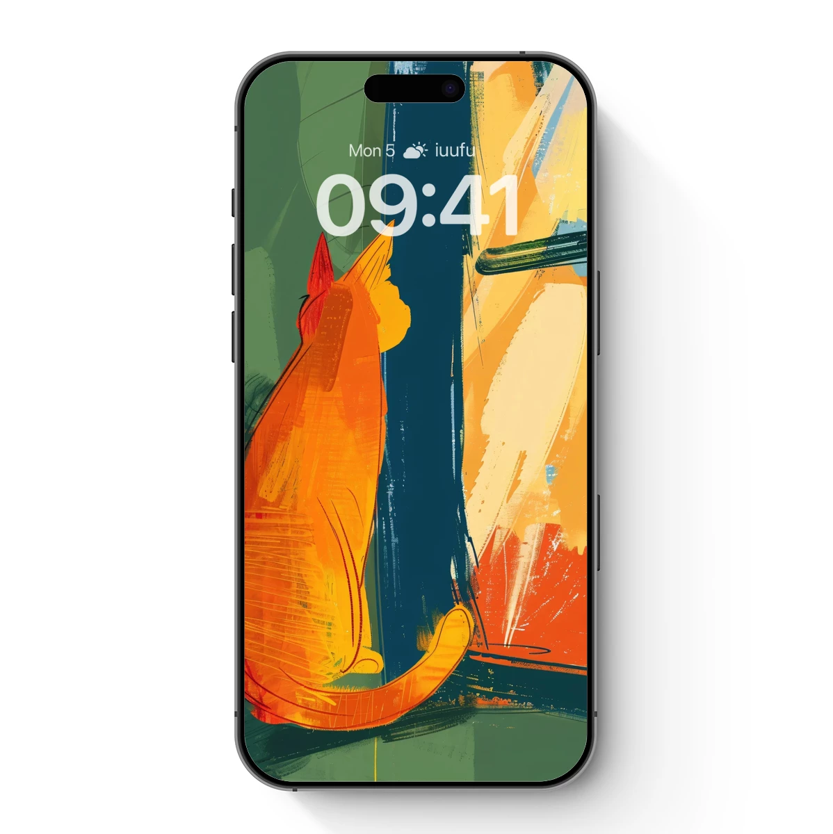 Abstract Cat by the Window: Vibrant Brushstrokes