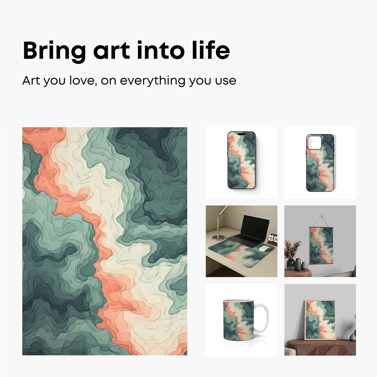 Abstract Terrain Odyssey: Wavy Color Fusion - Image 2
