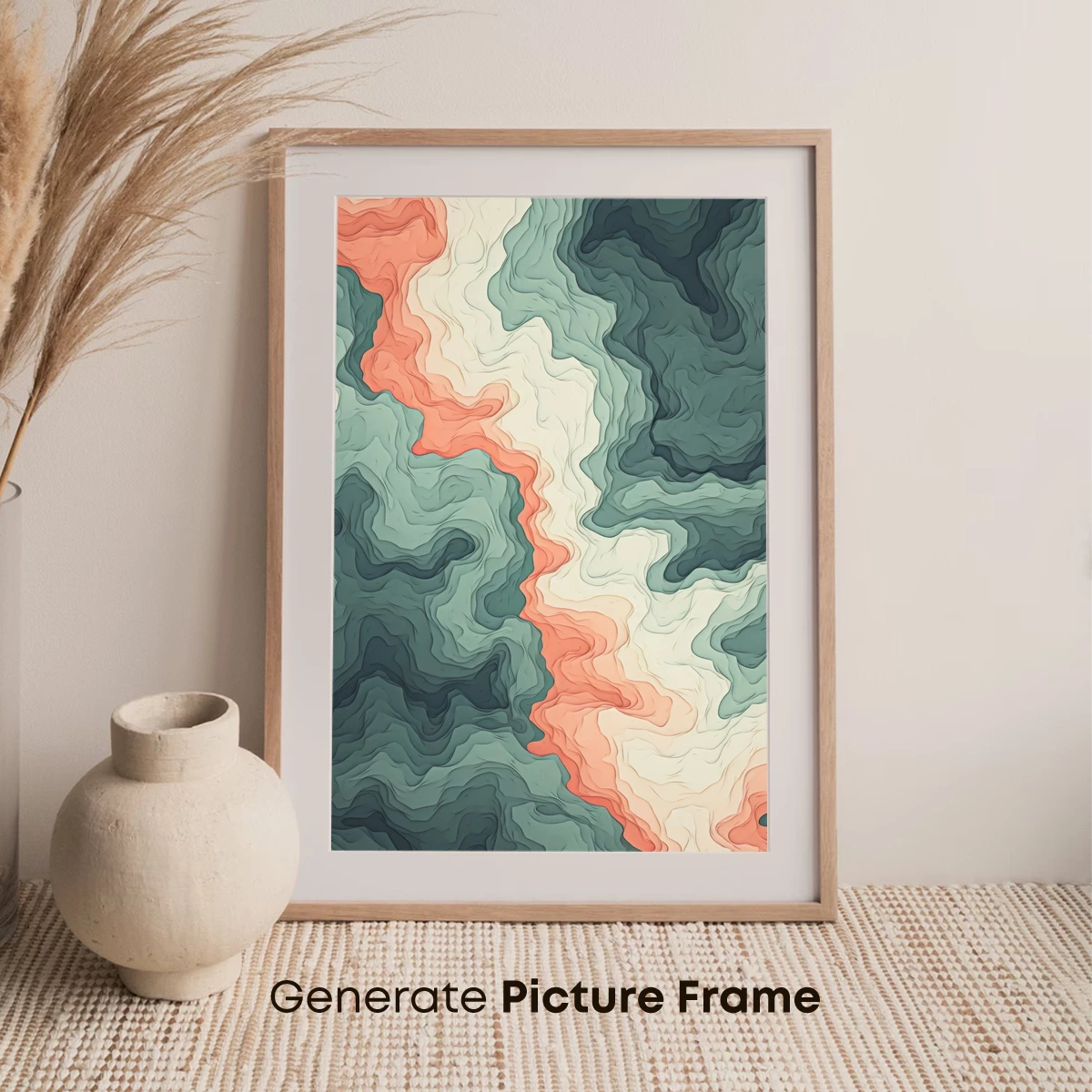 Abstract Terrain Odyssey: Wavy Color Fusion - Image 7